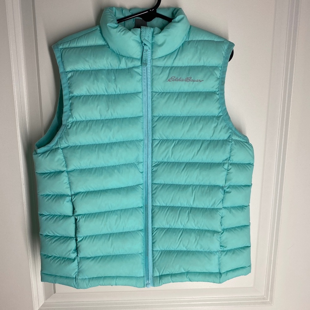 GIRLS EDDIE BAUER PUFFER VEST TEAL X SMALL 5/6